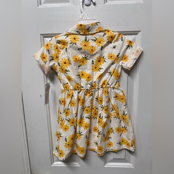 Little Lass Floral Print Sheath Short Sleeve Sun Flower Dress Size 2T - Picture 2 of 5